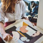 DIY Bath Mat from Modern Rug Hooking featured in Domino